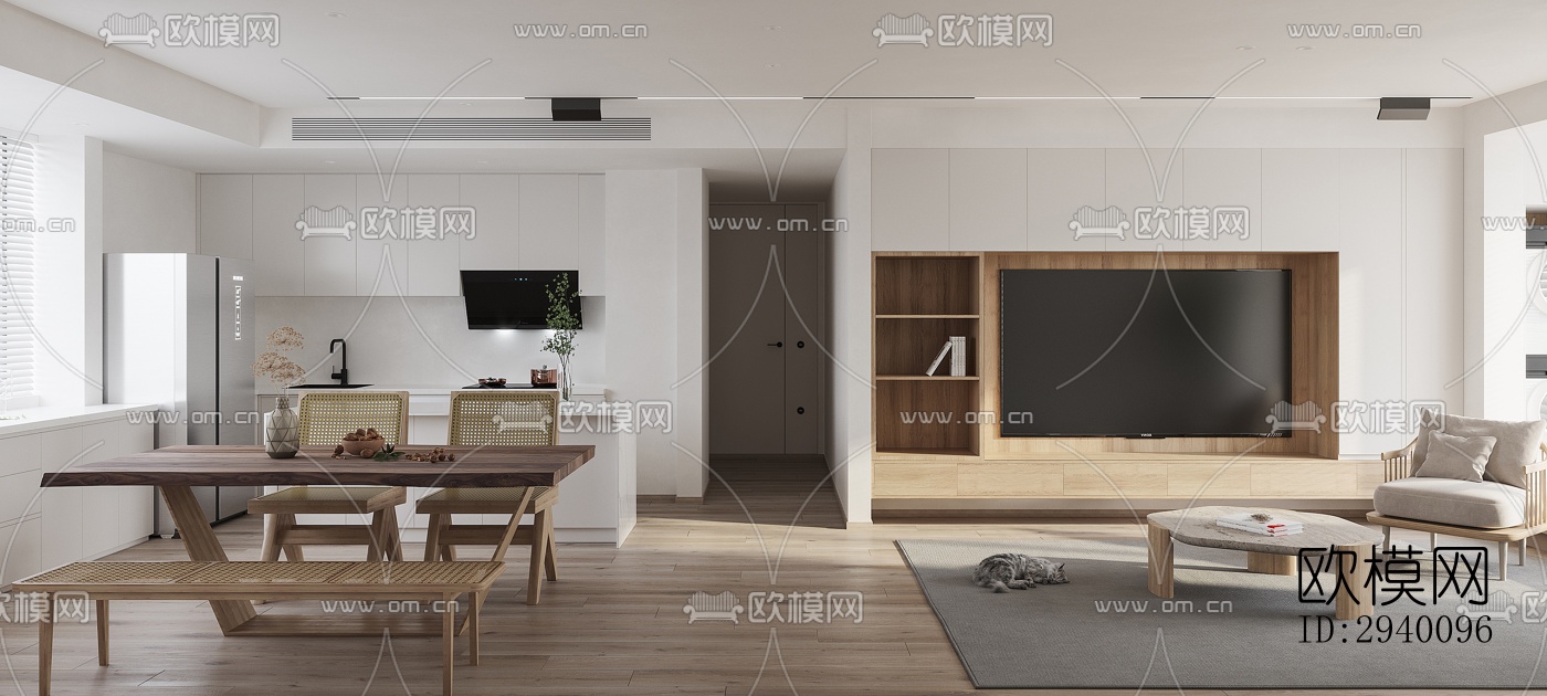 北欧平层效果图下载（渲染图1）