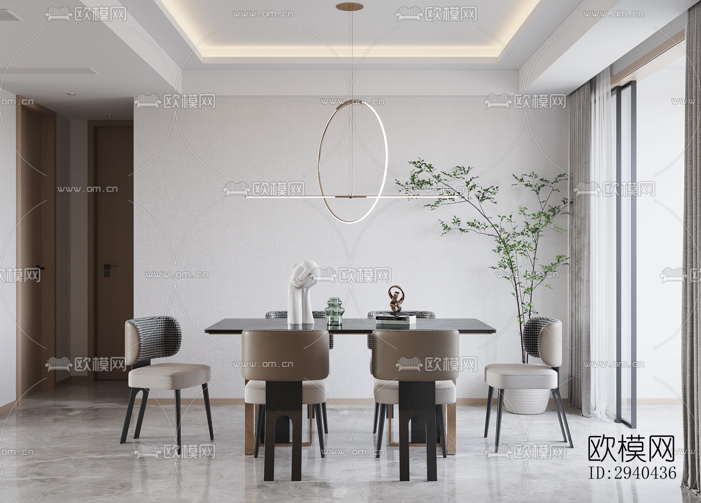 现代平层效果图下载（渲染图3）