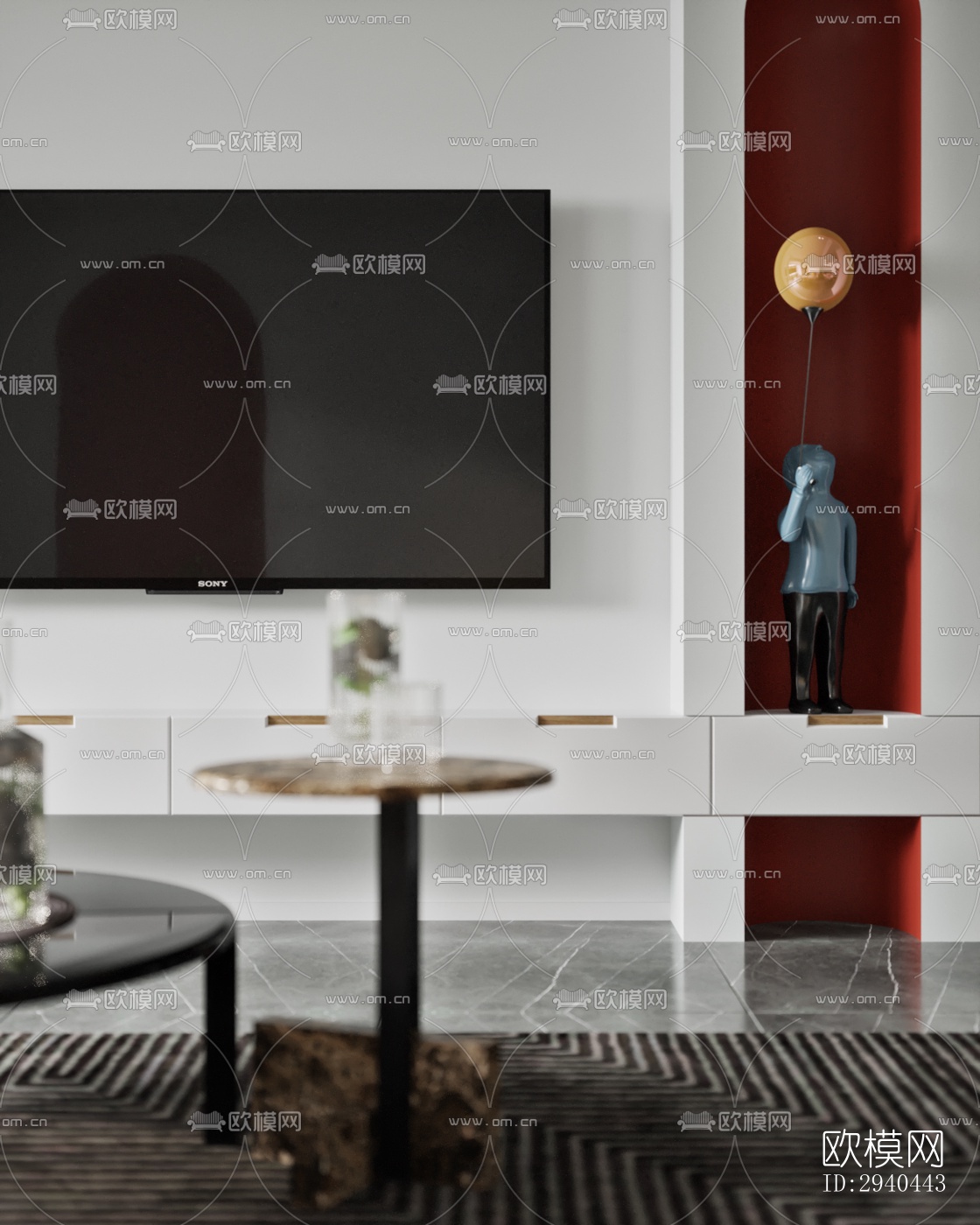 美式平层效果图下载（渲染图11）