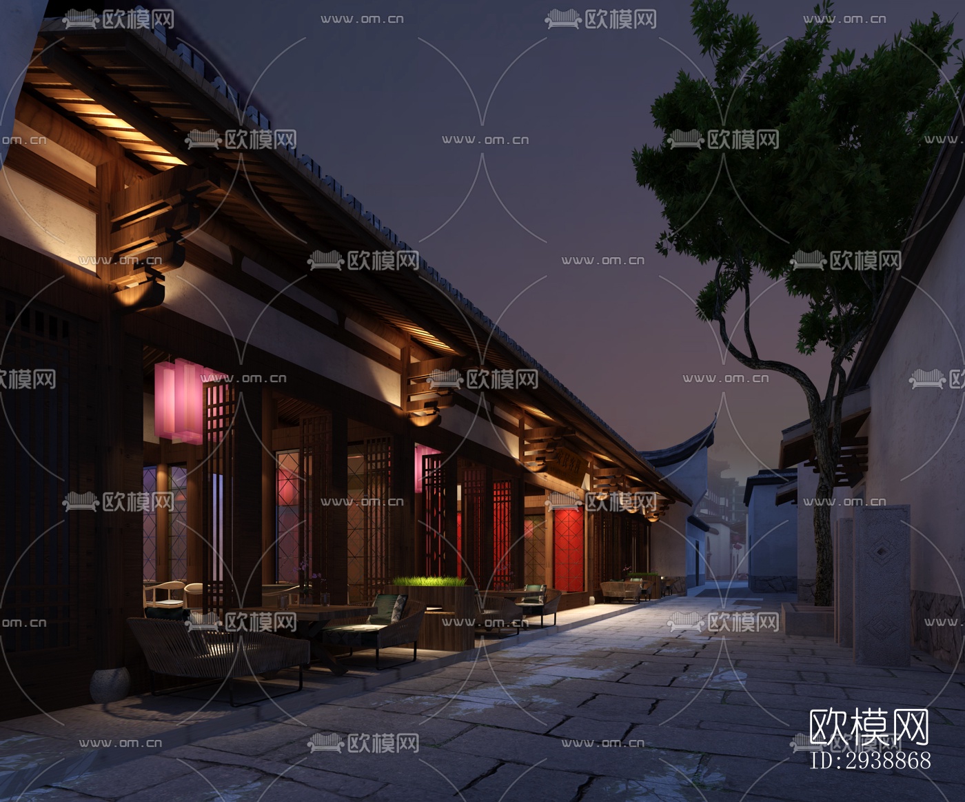 中式酒店民宿效果图下载（渲染图4）