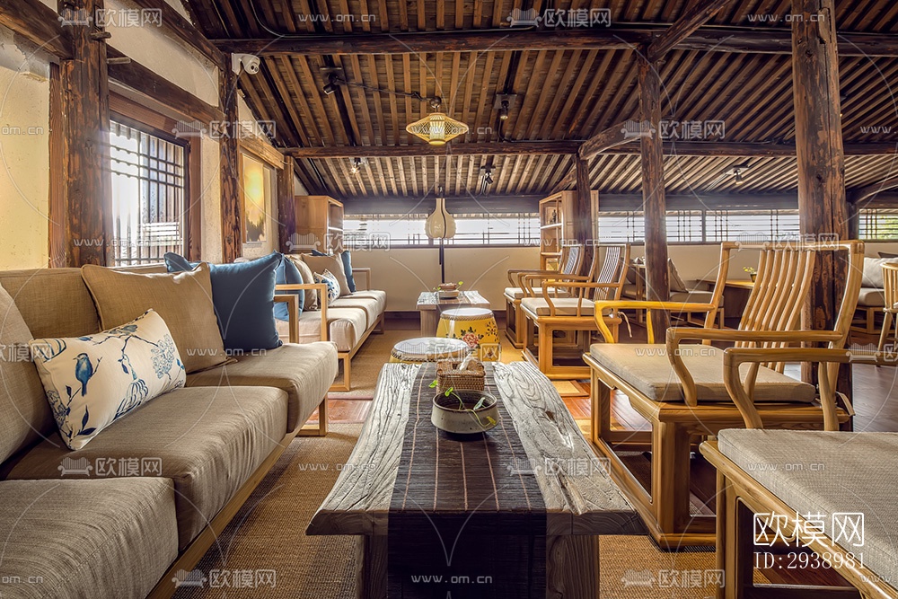 中式酒店民宿效果图下载（渲染图15）