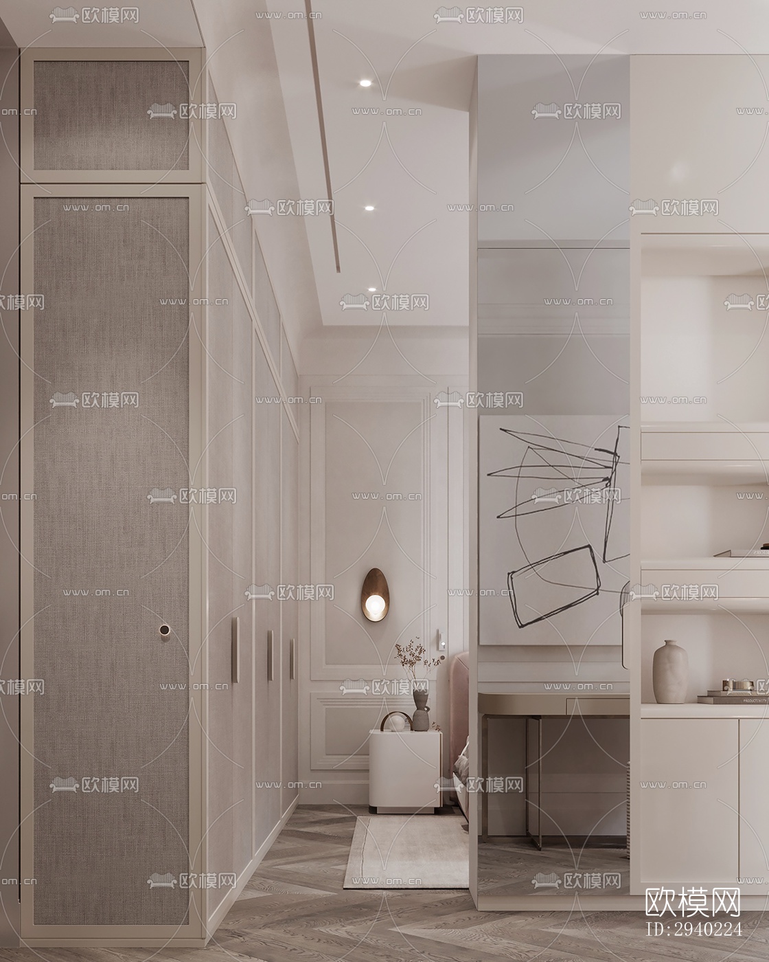 法式平层效果图下载（渲染图10）