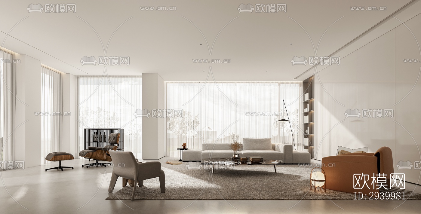 现代复式效果图下载（渲染图4）