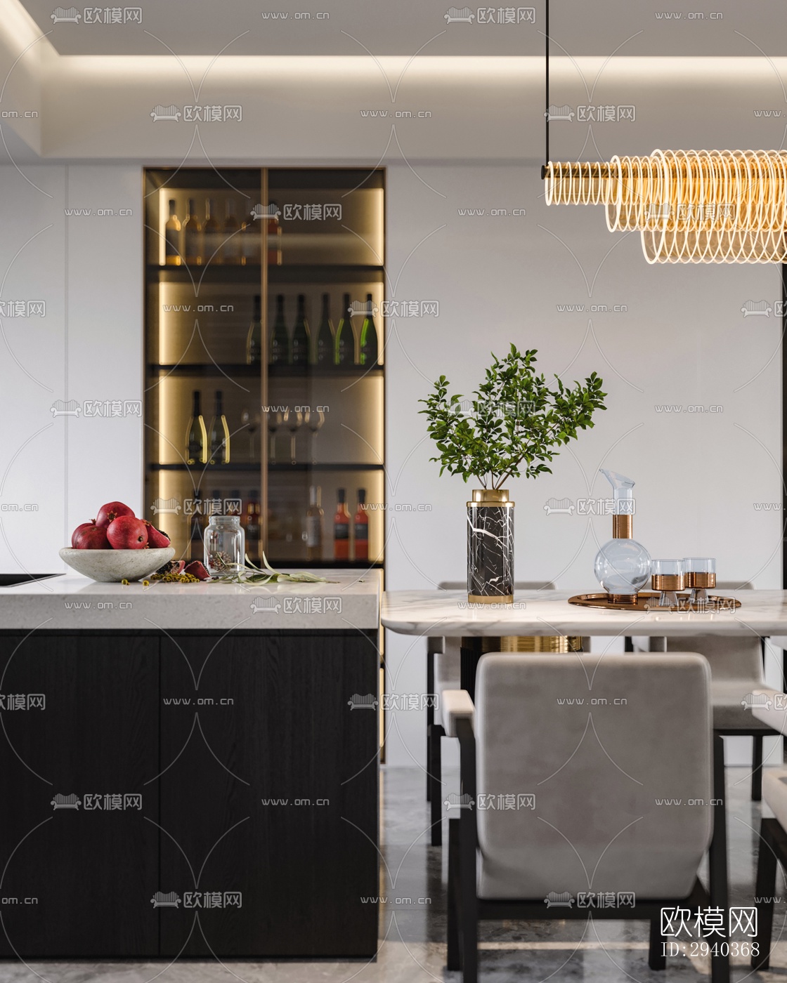 现代平层效果图下载（渲染图10）