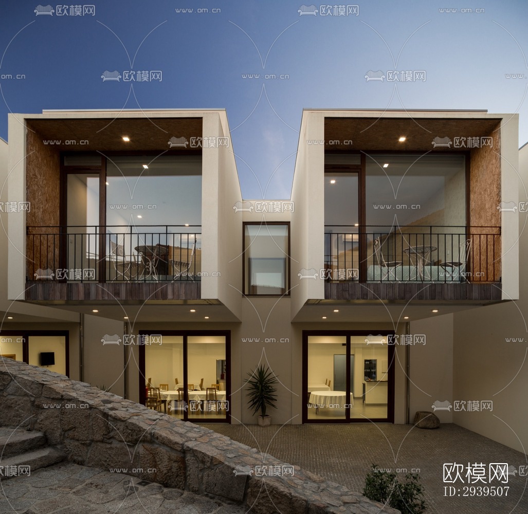 现代酒店民宿效果图下载（渲染图16）