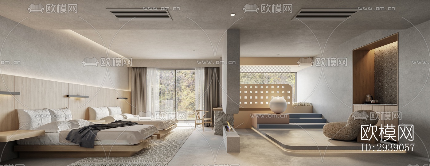 侘寂酒店民宿效果图下载（渲染图13）