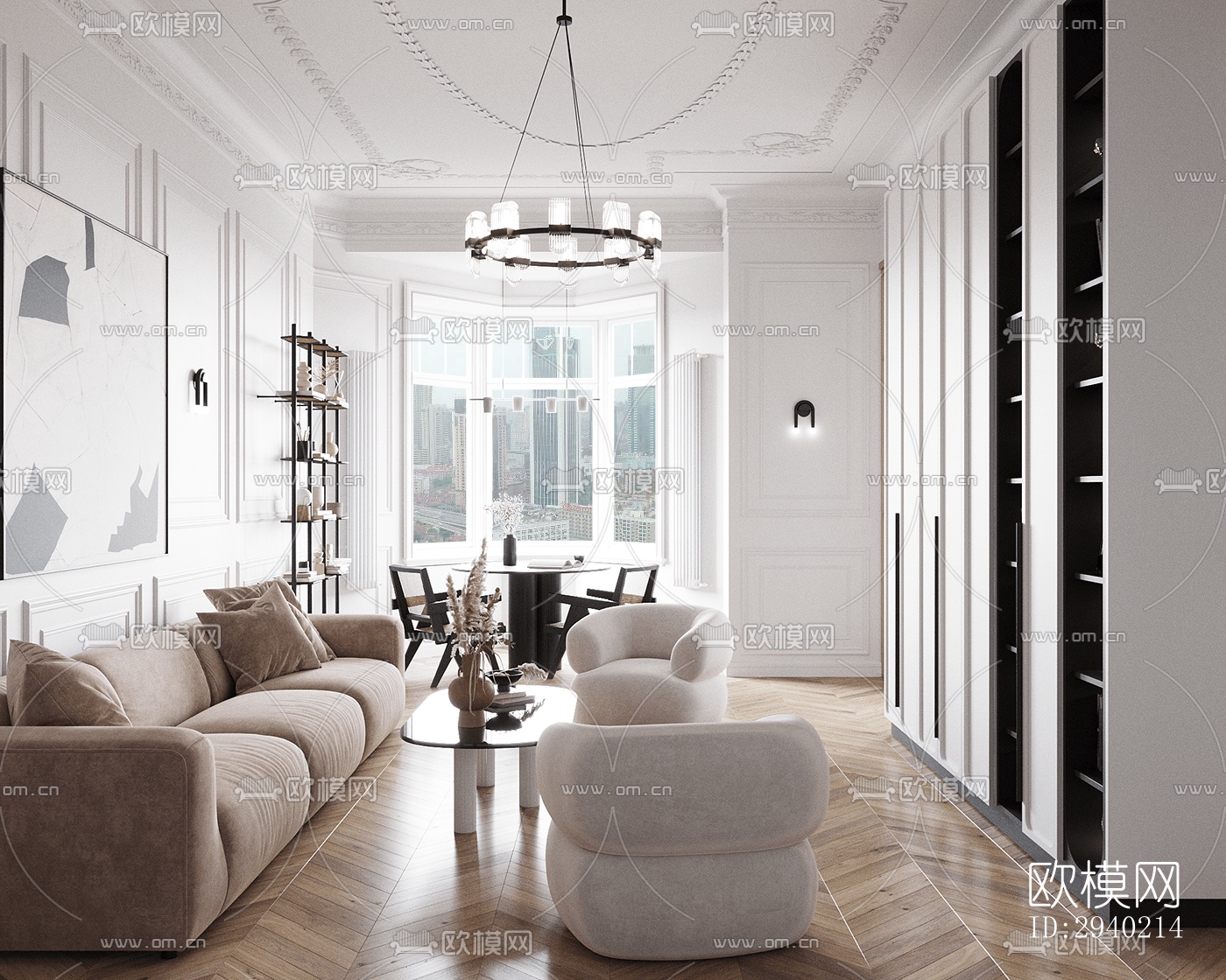 欧式平层效果图下载（渲染图14）