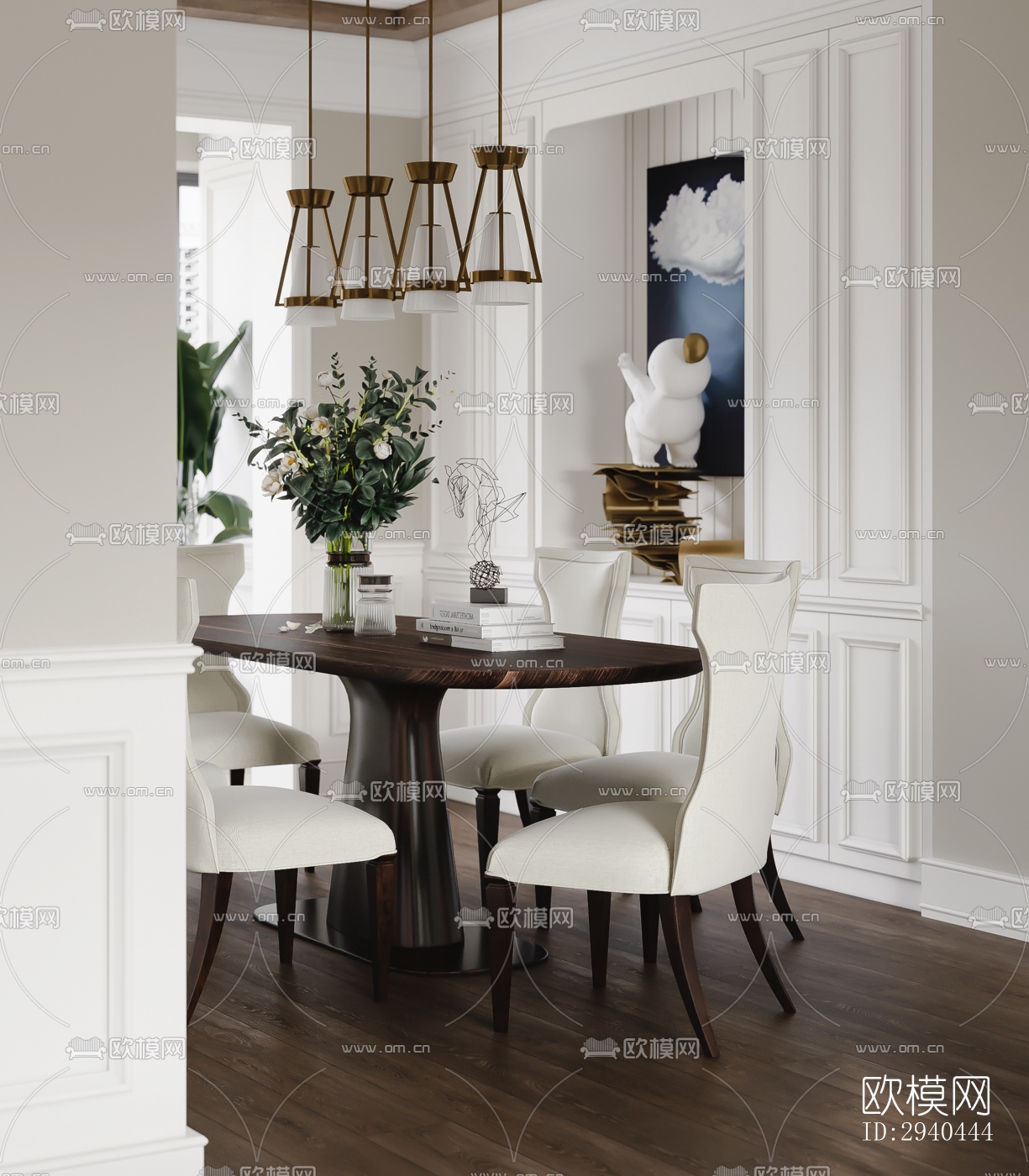 美式平层效果图下载（渲染图2）