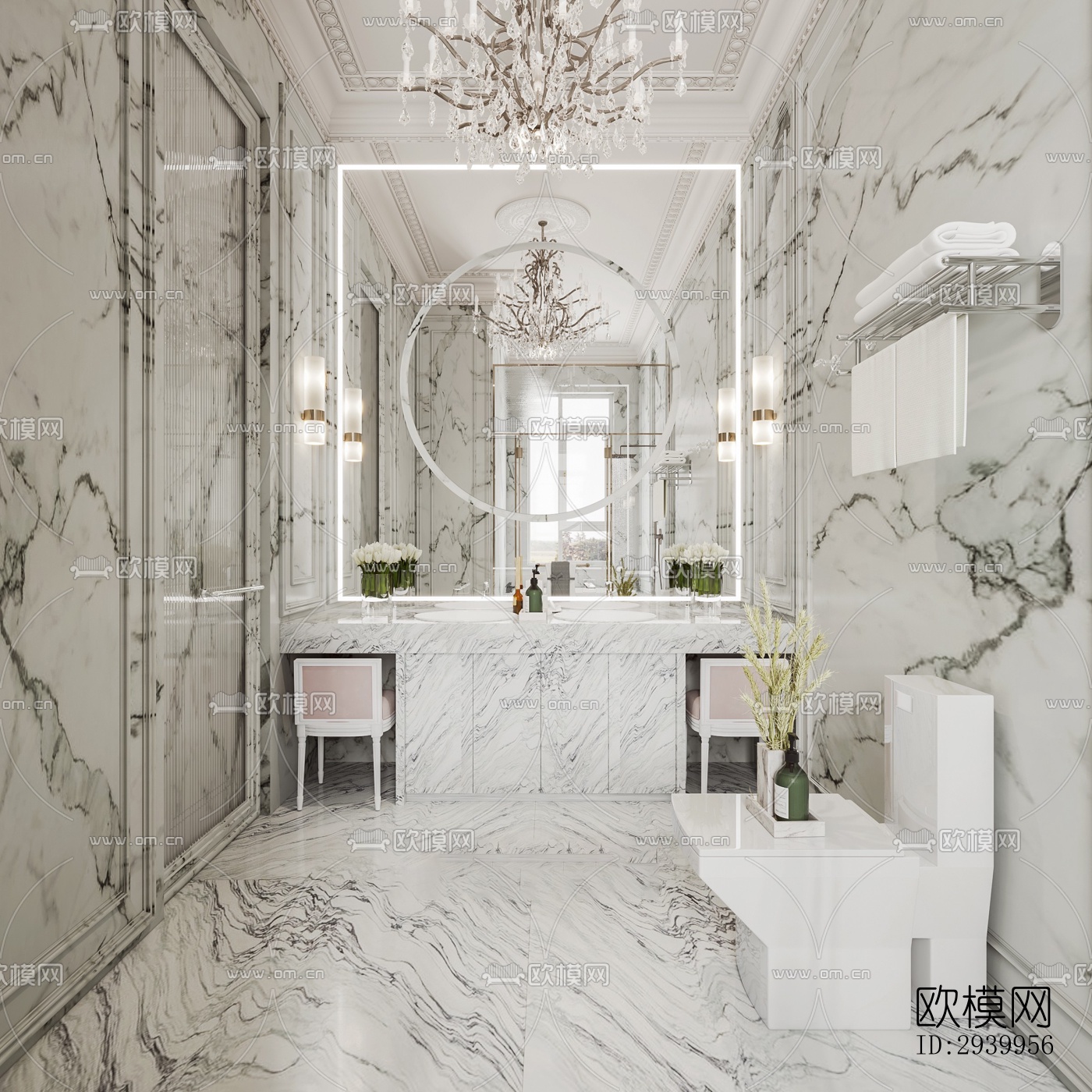 法式复式效果图下载（渲染图3）