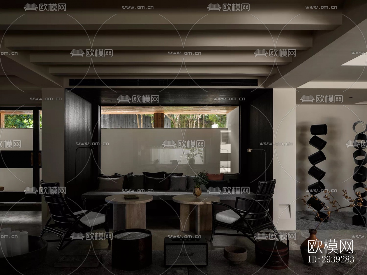 新中式酒店民宿效果图下载（渲染图13）