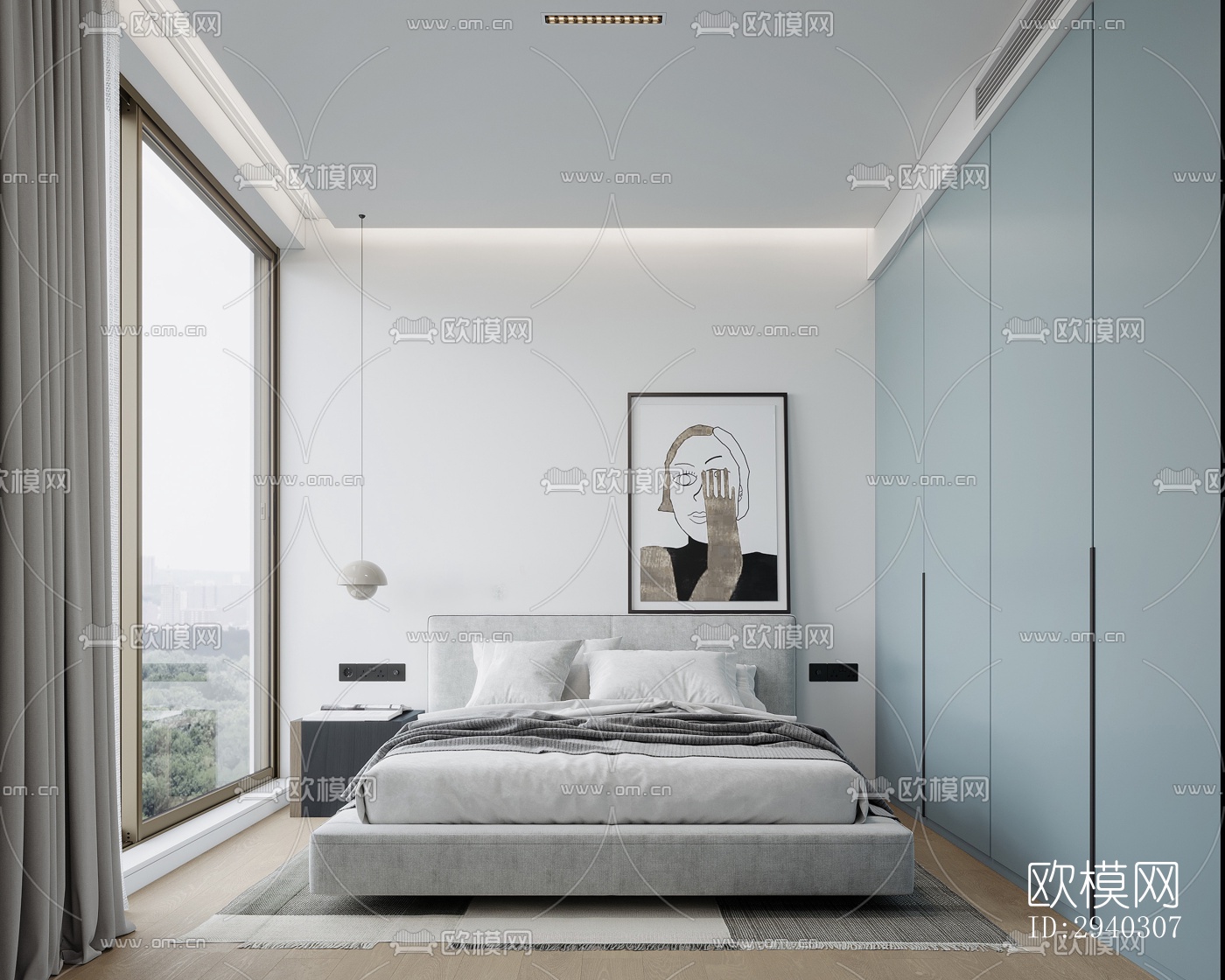 现代平层效果图下载（渲染图14）