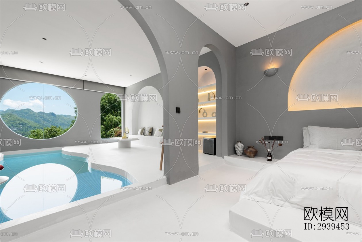 现代酒店民宿效果图下载（渲染图3）