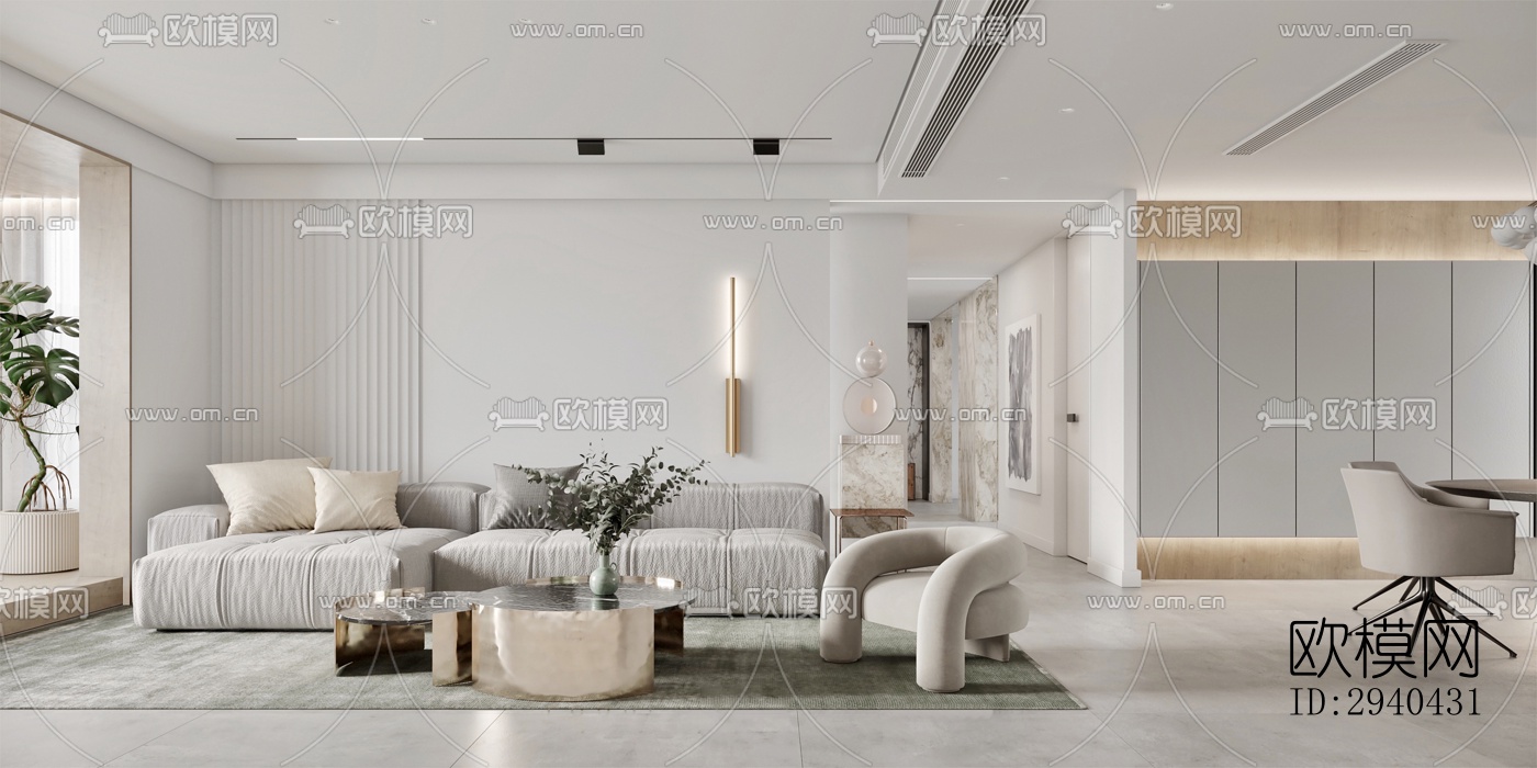 现代平层效果图下载（渲染图1）