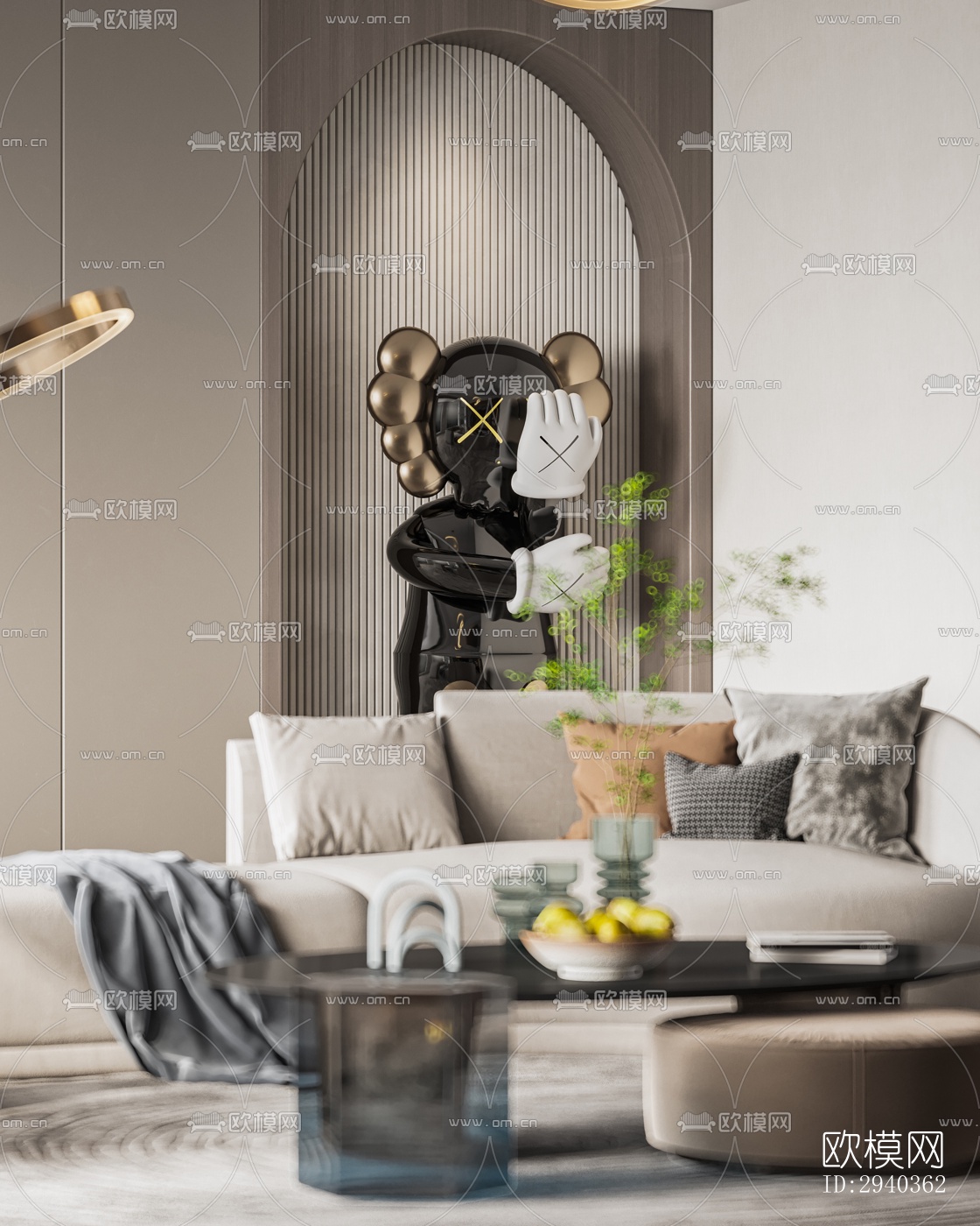 现代平层效果图下载（渲染图9）