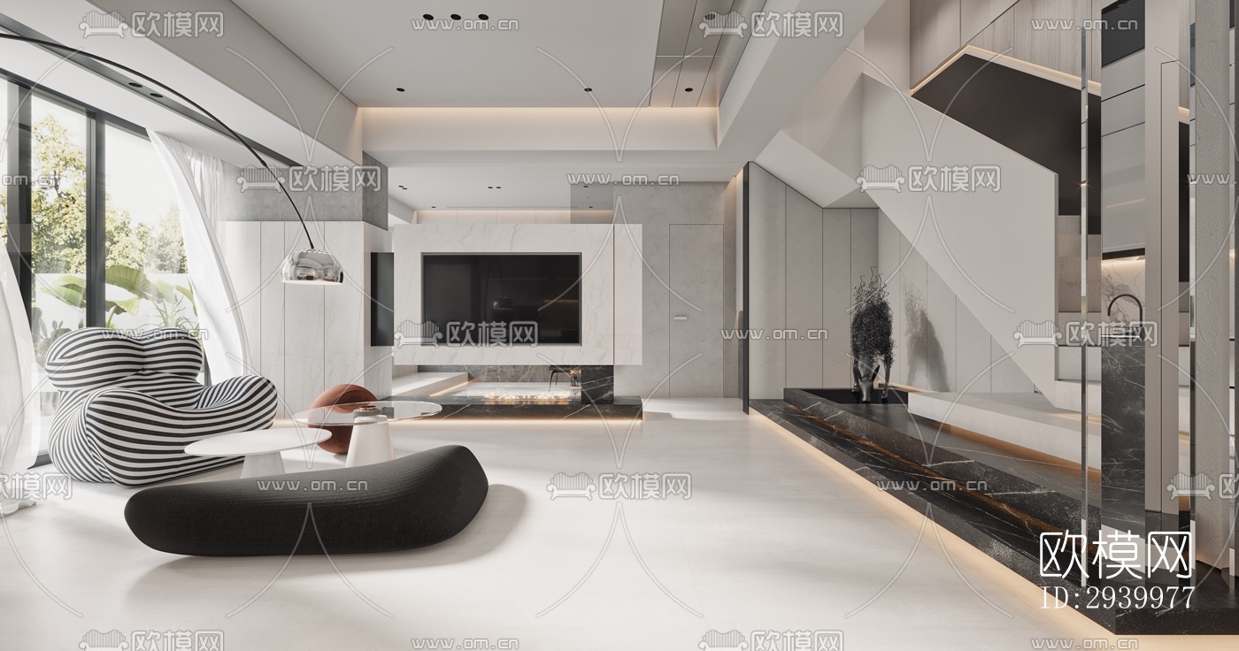 现代复式效果图下载（渲染图2）