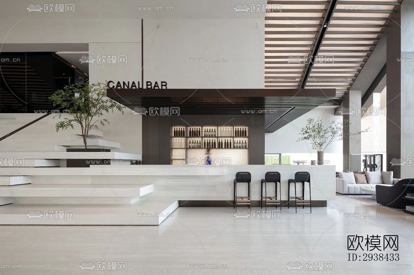 新中式售楼处效果图下载（渲染图2）