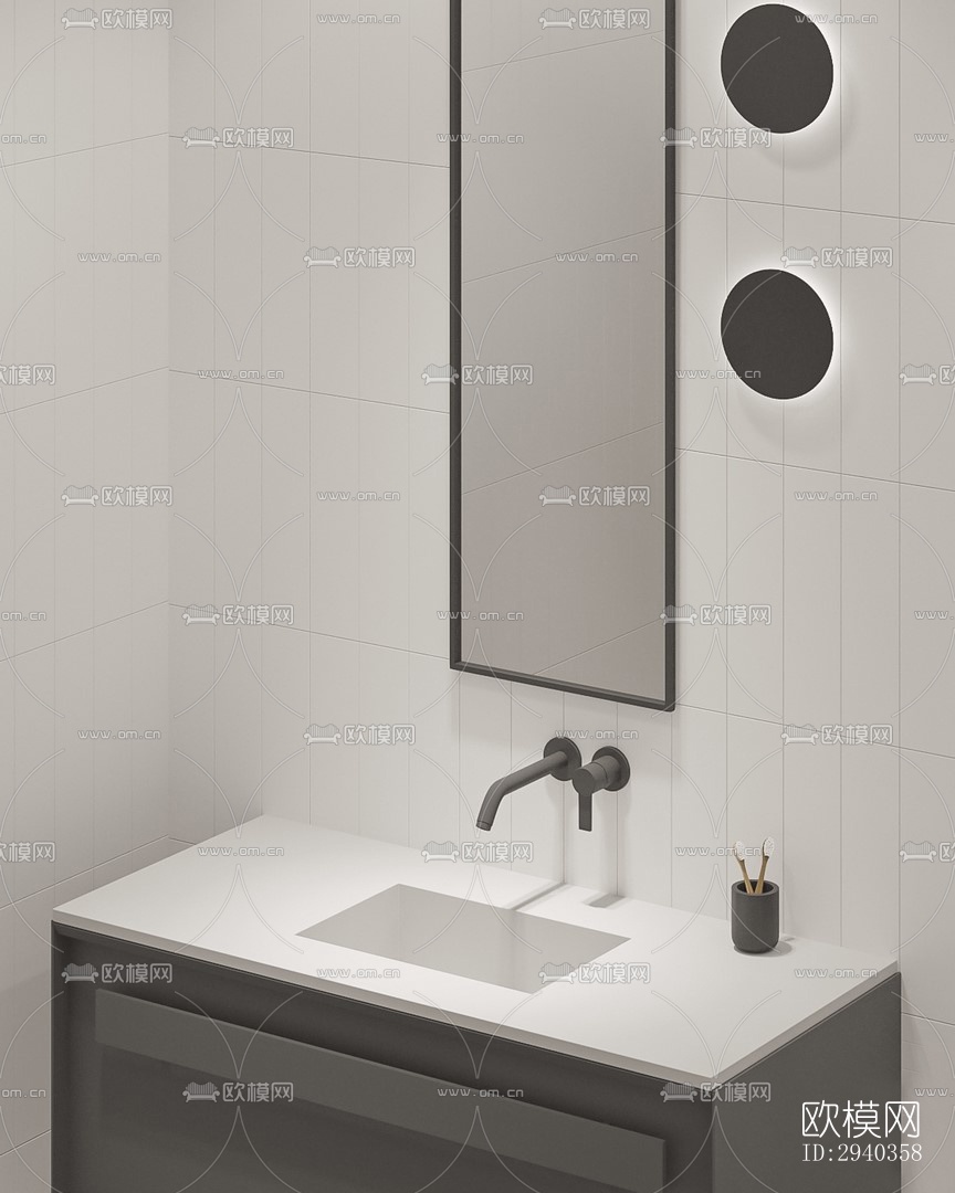 现代平层效果图下载（渲染图12）