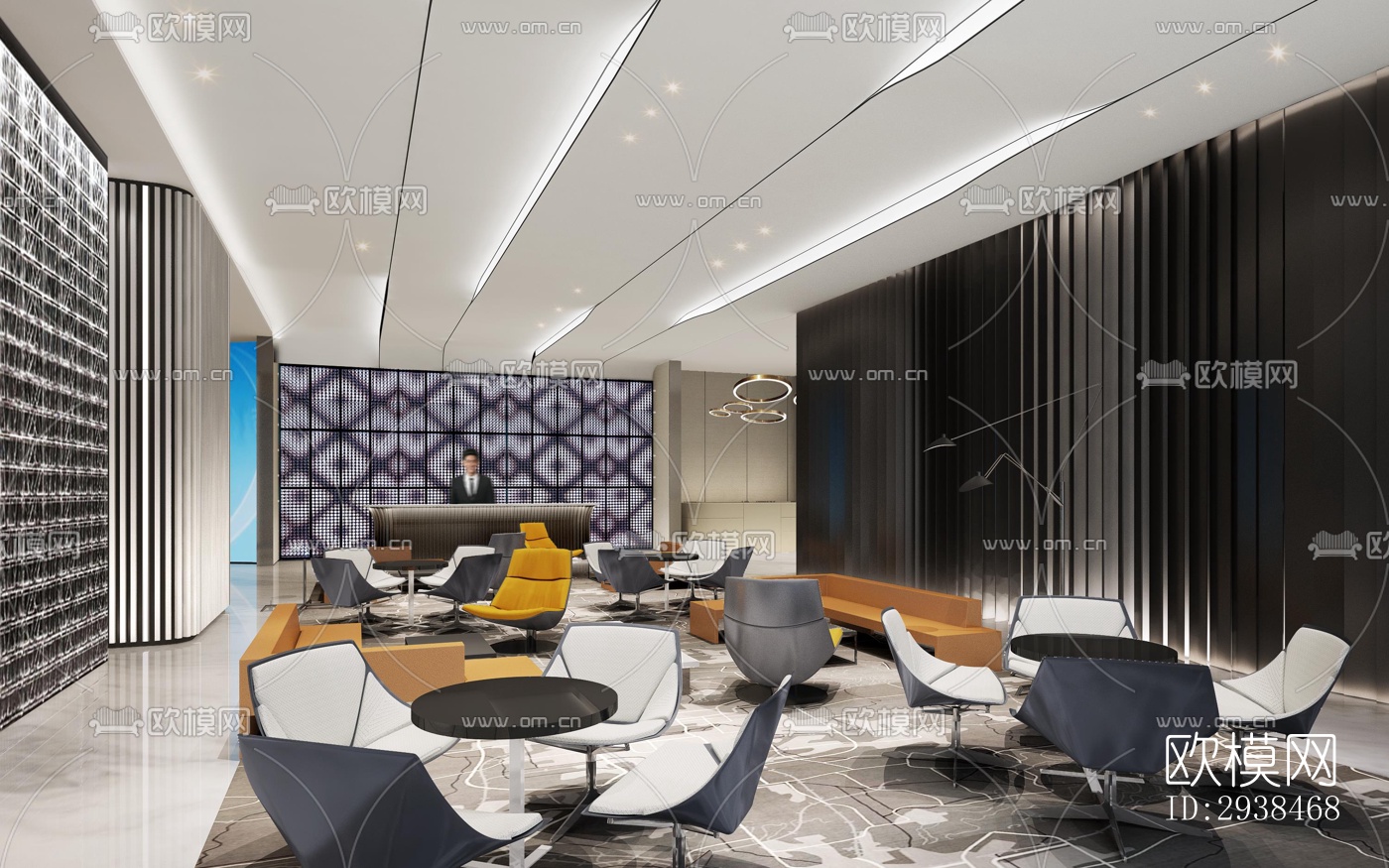 高级灰售楼处效果图下载（渲染图7）