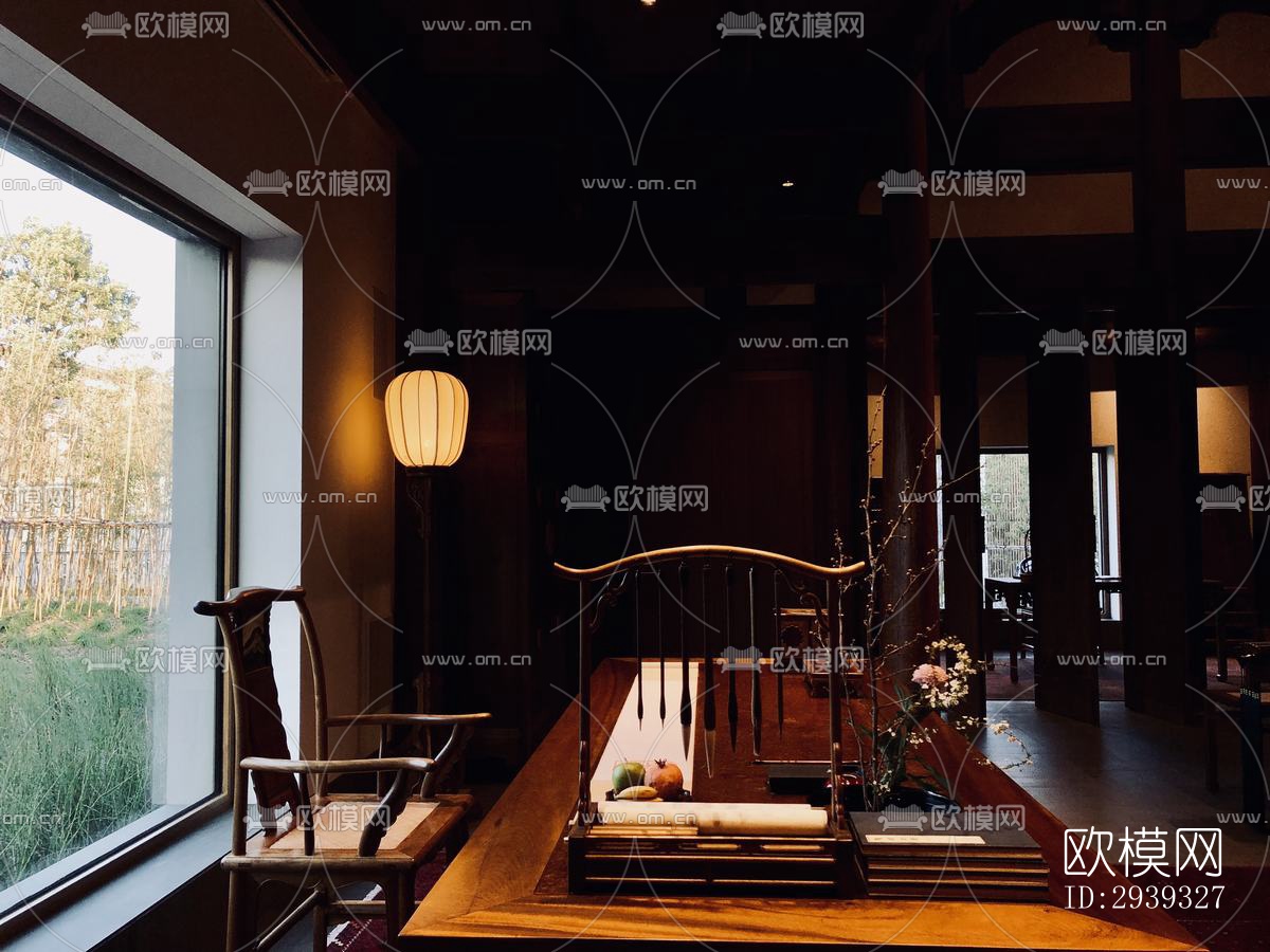 新中式酒店民宿效果图下载（渲染图19）