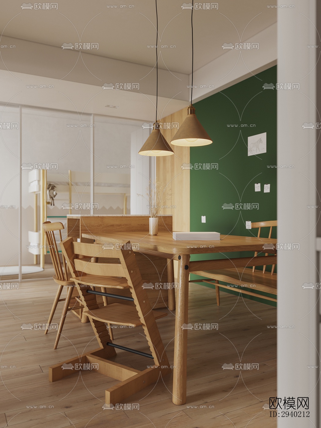 日式平层效果图下载（渲染图2）