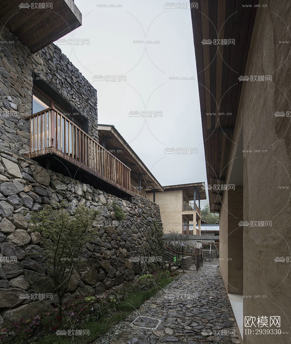 新中式酒店民宿效果图下载（渲染图10）