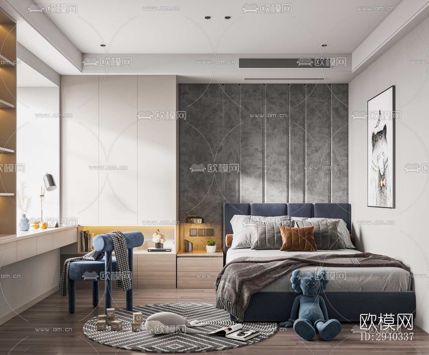 现代平层效果图下载（渲染图14）