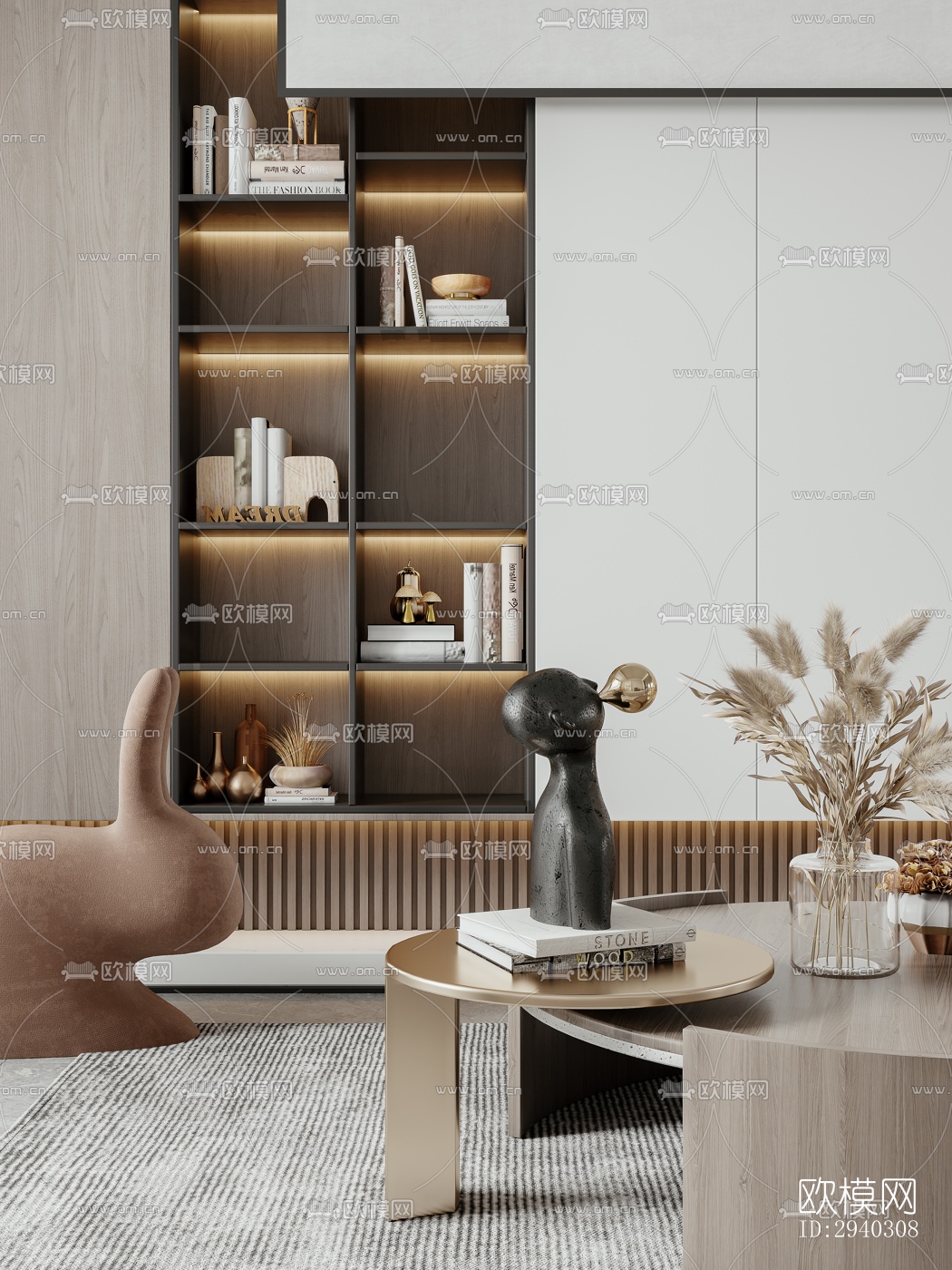 现代平层效果图下载（渲染图2）