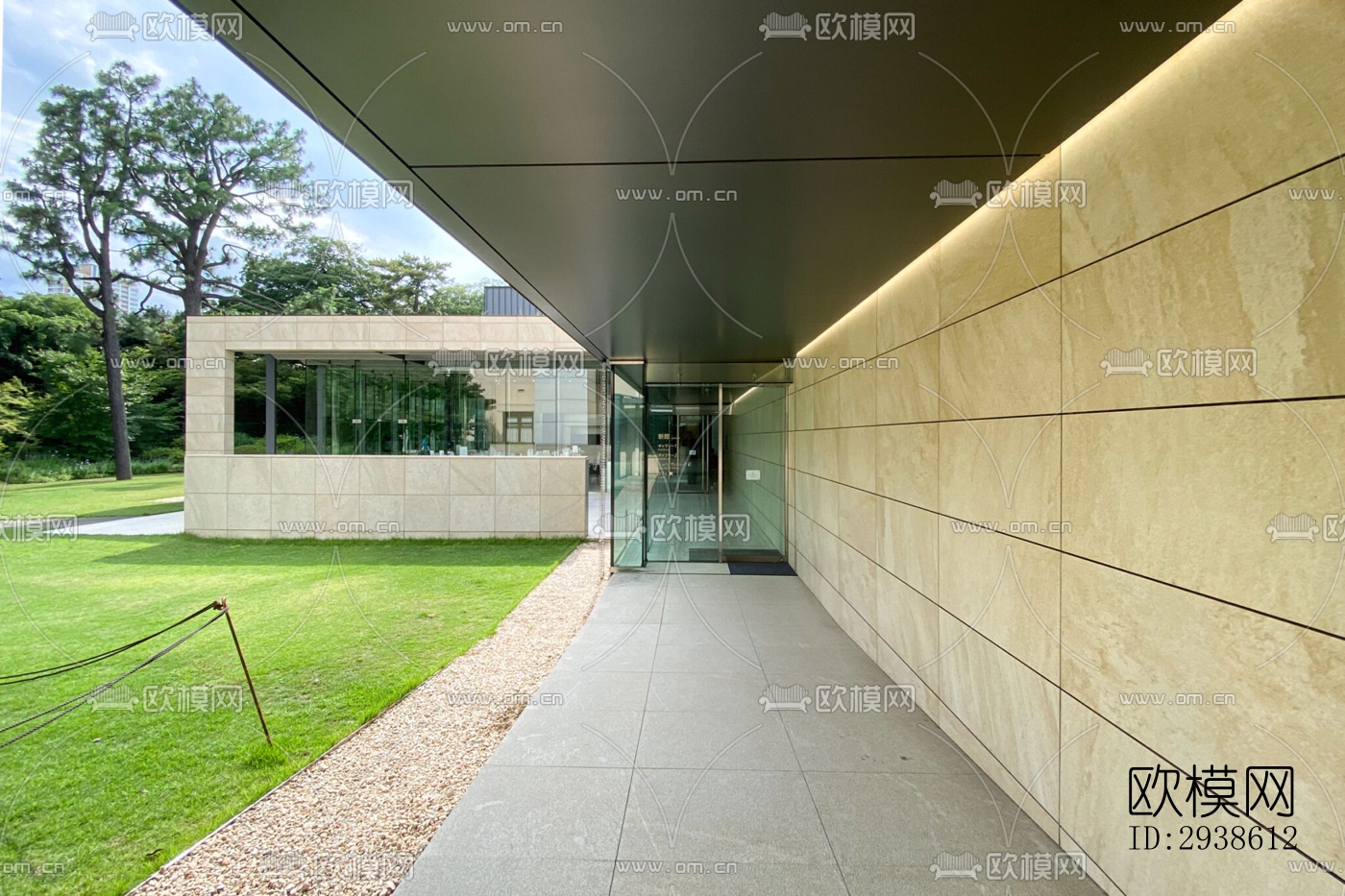 日式展览展厅效果图下载（渲染图1）