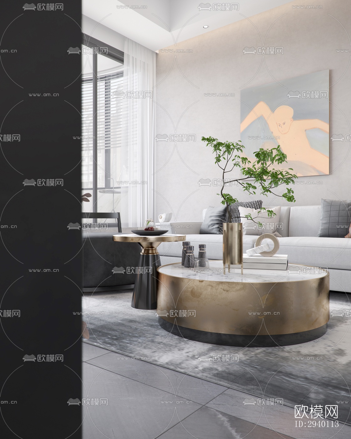 北欧平层效果图下载（渲染图6）