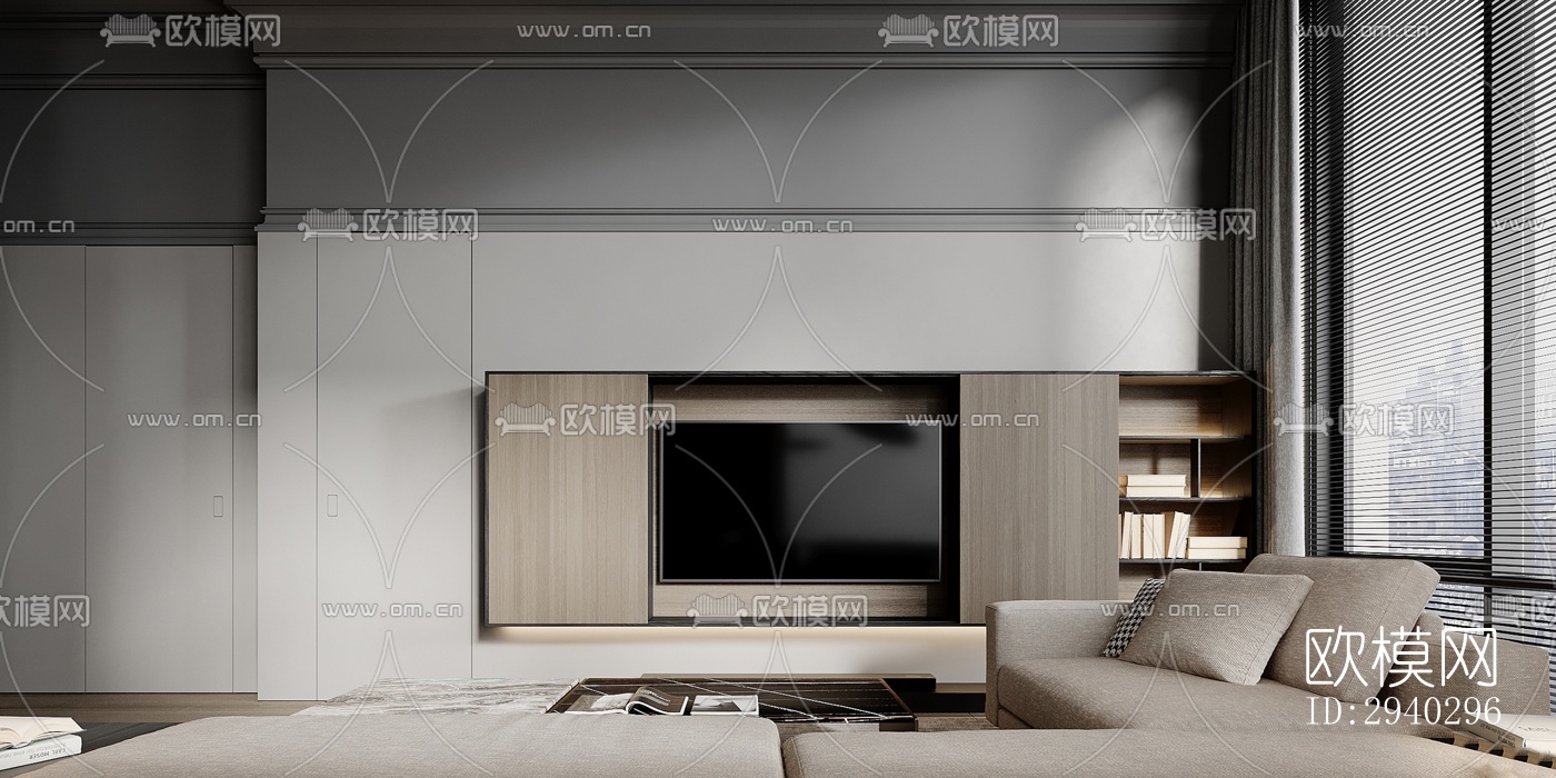 现代平层效果图下载（渲染图16）