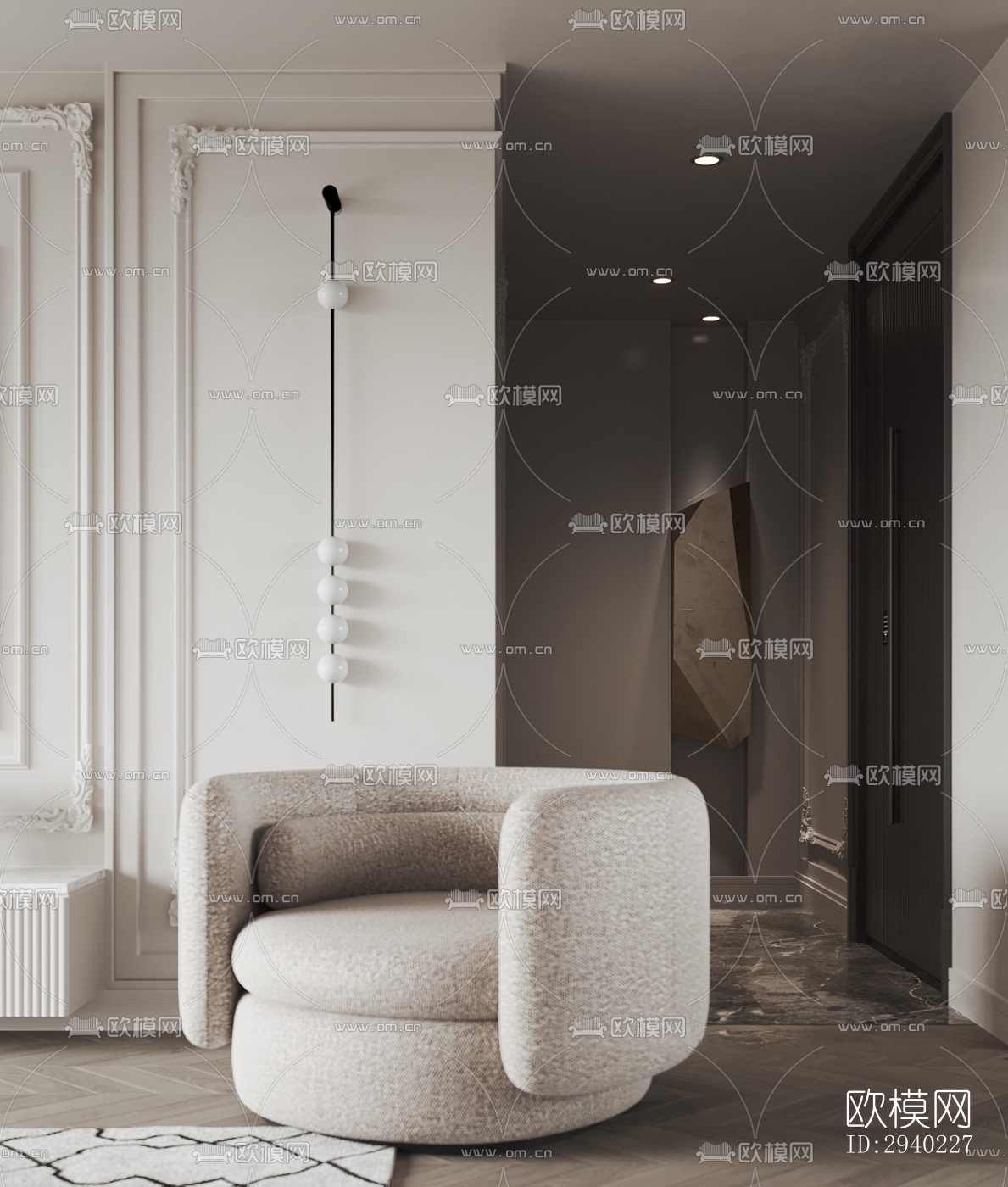 法式平层效果图下载（渲染图1）