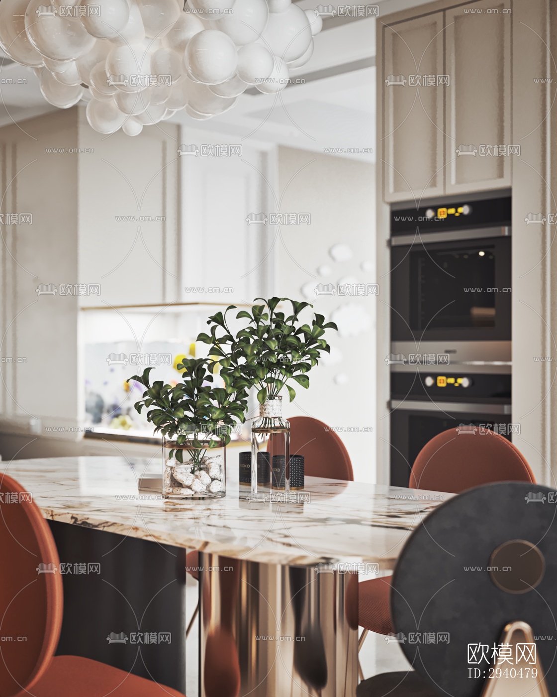 美式平层效果图下载（渲染图4）