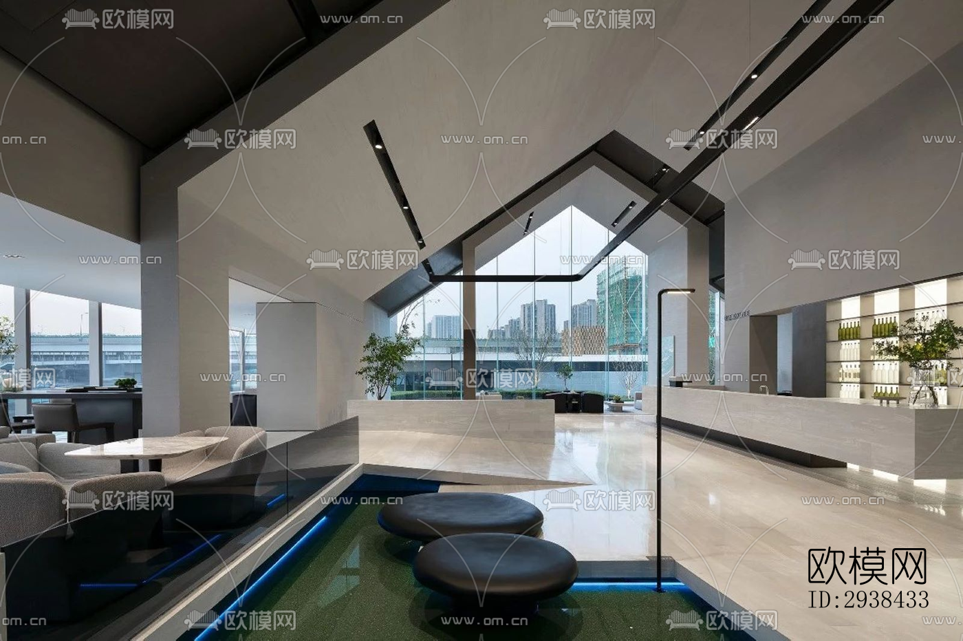 新中式售楼处效果图下载（渲染图18）