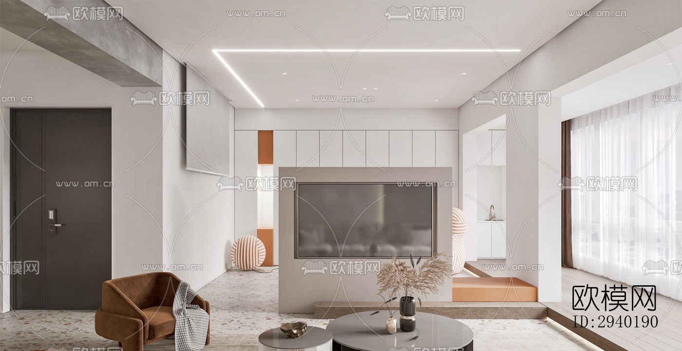 日式平层效果图下载（渲染图8）