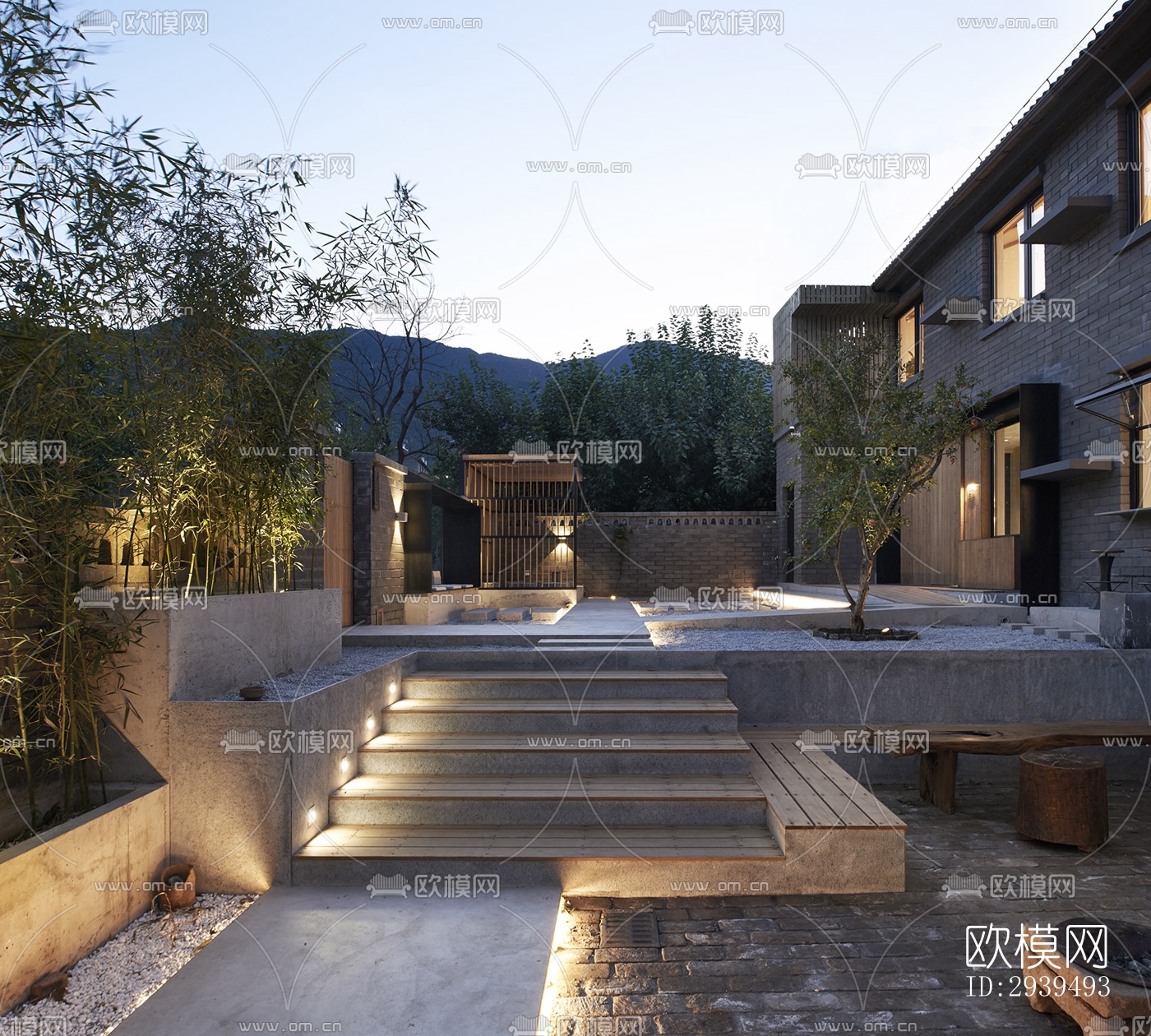 现代酒店民宿效果图下载（渲染图4）