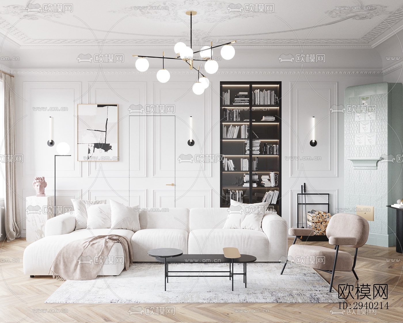 欧式平层效果图下载（渲染图18）