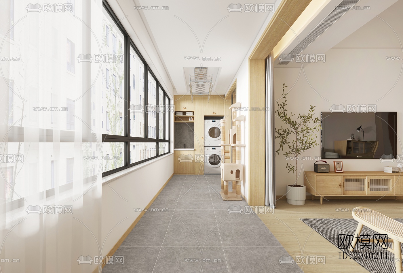 日式平层效果图下载（渲染图2）