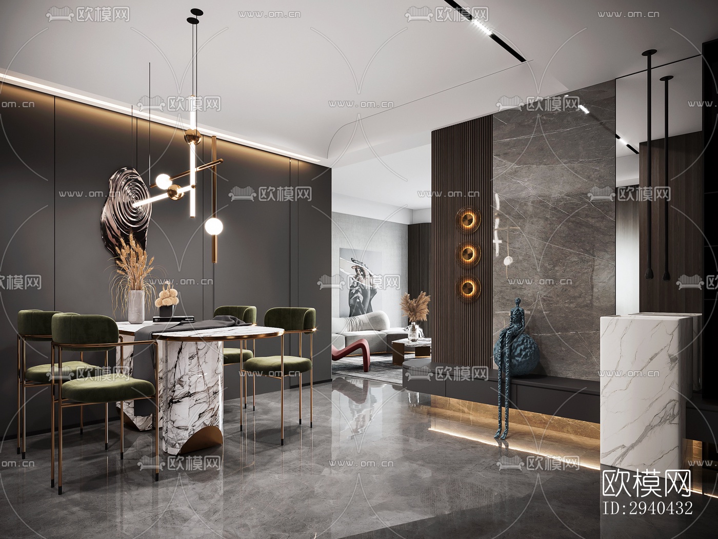 现代平层效果图下载（渲染图6）