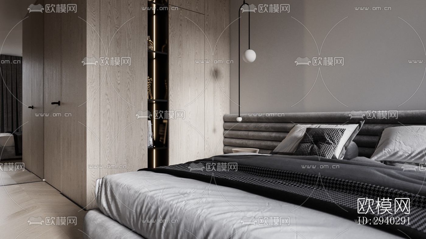 现代平层效果图下载（渲染图7）