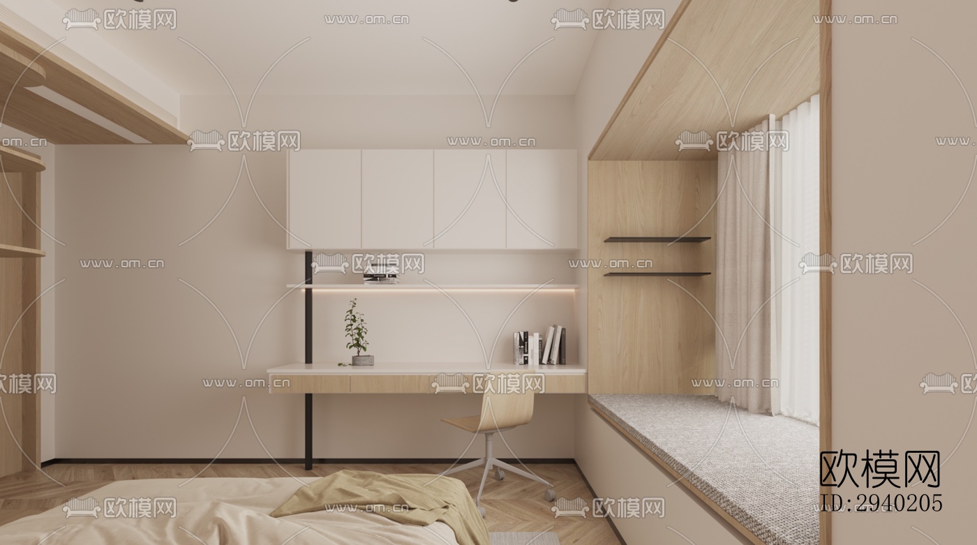 日式平层效果图下载（渲染图7）