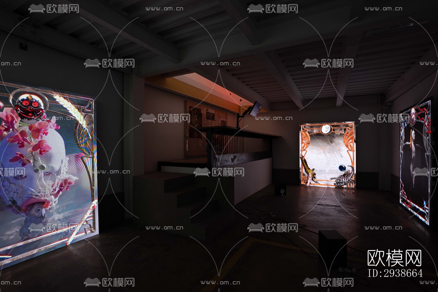 现代展览展厅效果图下载（渲染图10）