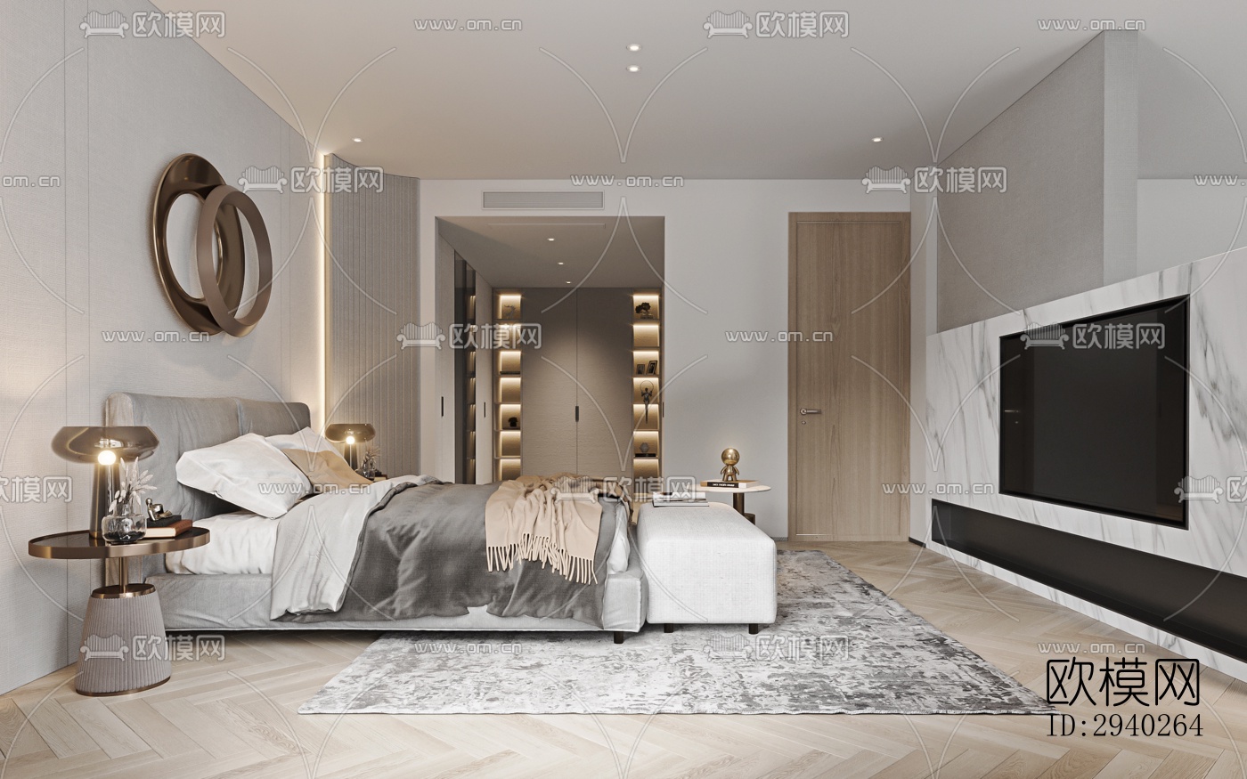 现代平层效果图下载（渲染图11）