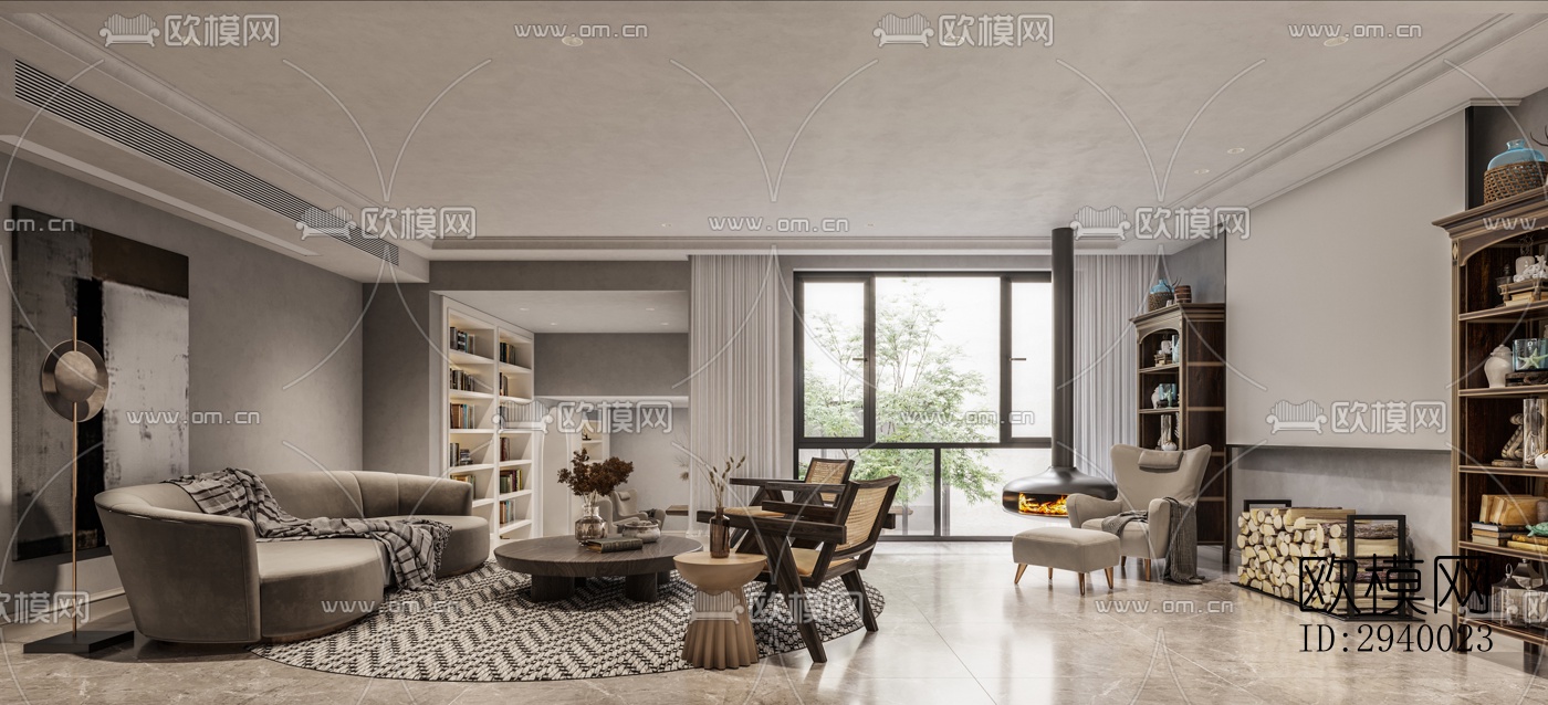 侘寂平层效果图下载（渲染图11）