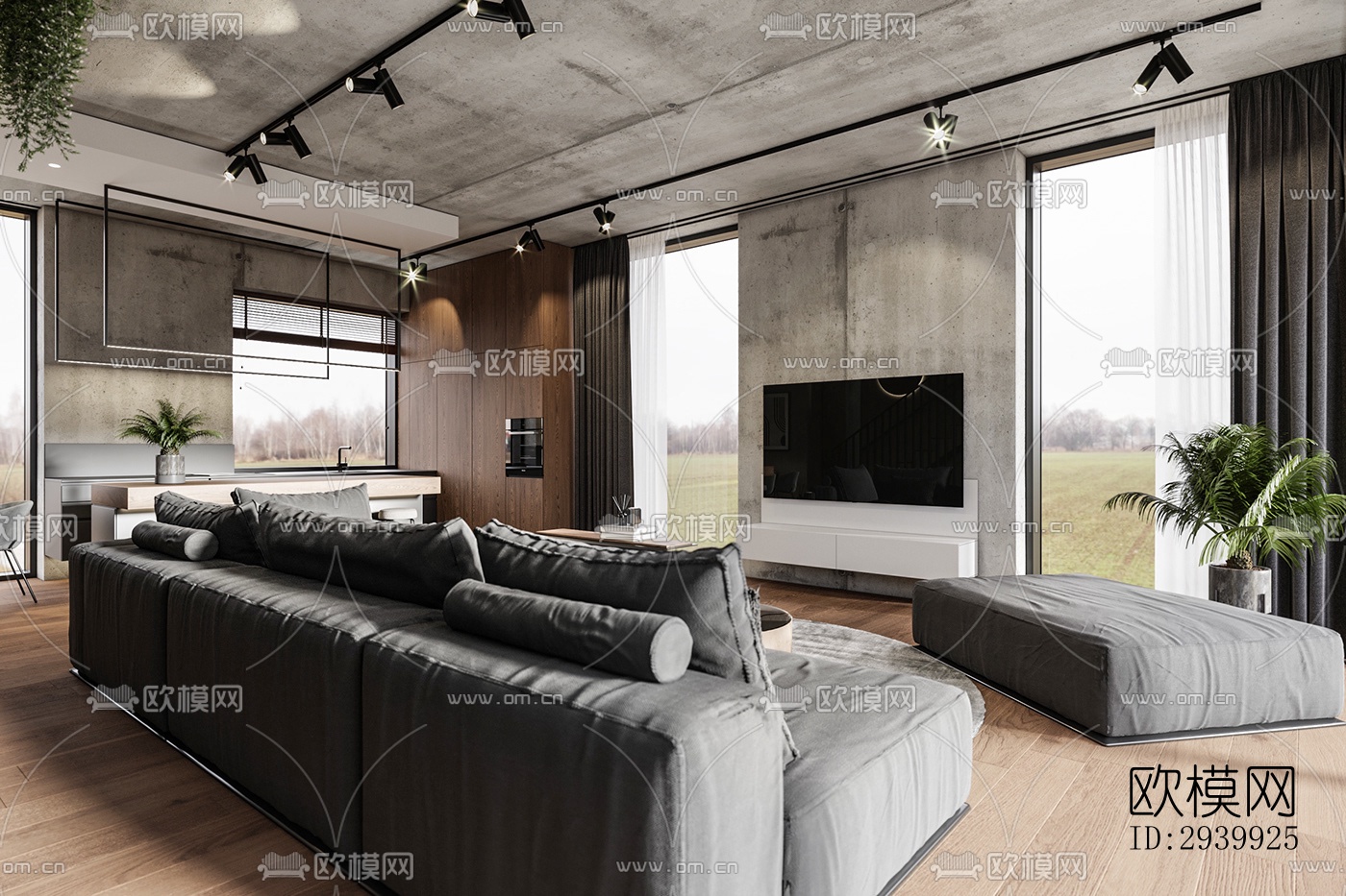 工业风复式效果图下载（渲染图5）