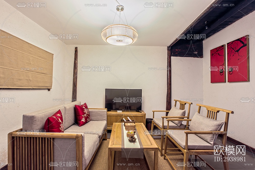 中式酒店民宿效果图下载（渲染图18）