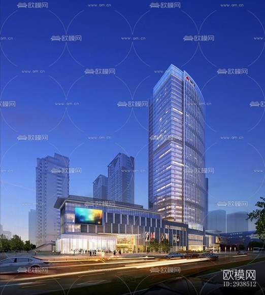 现代商业综合体效果图下载(渲染图5)