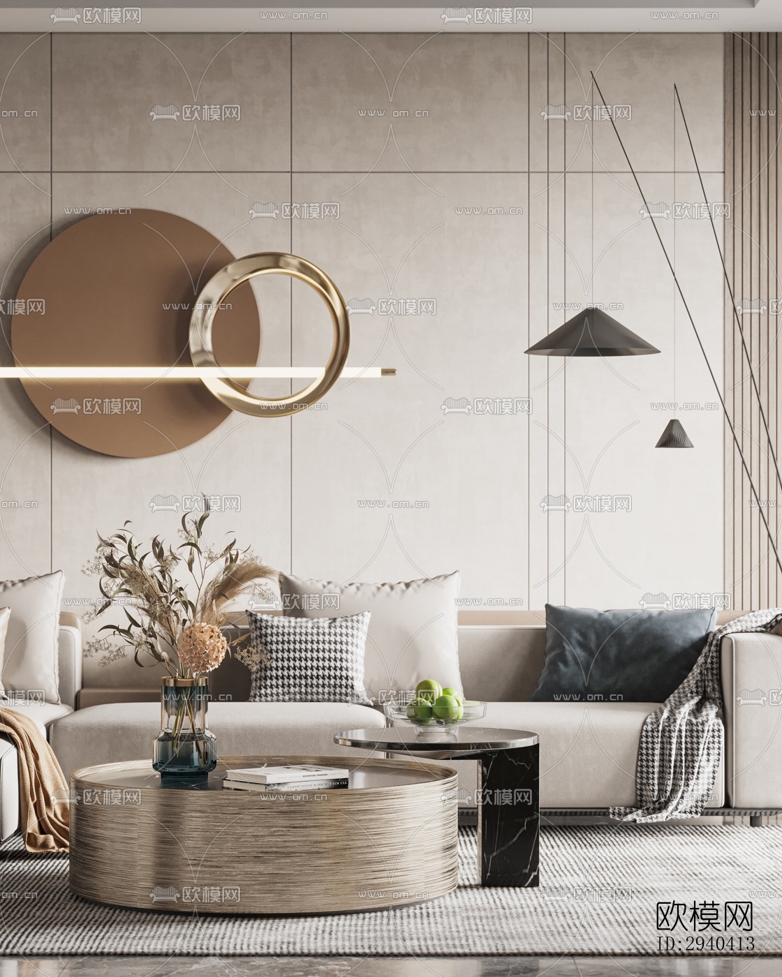 现代平层效果图下载（渲染图7）