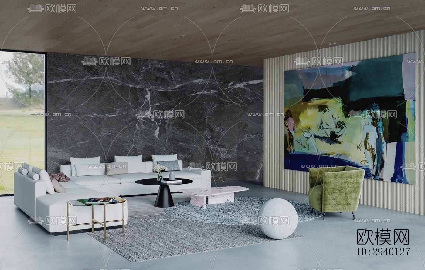 后现代平层效果图下载（渲染图8）