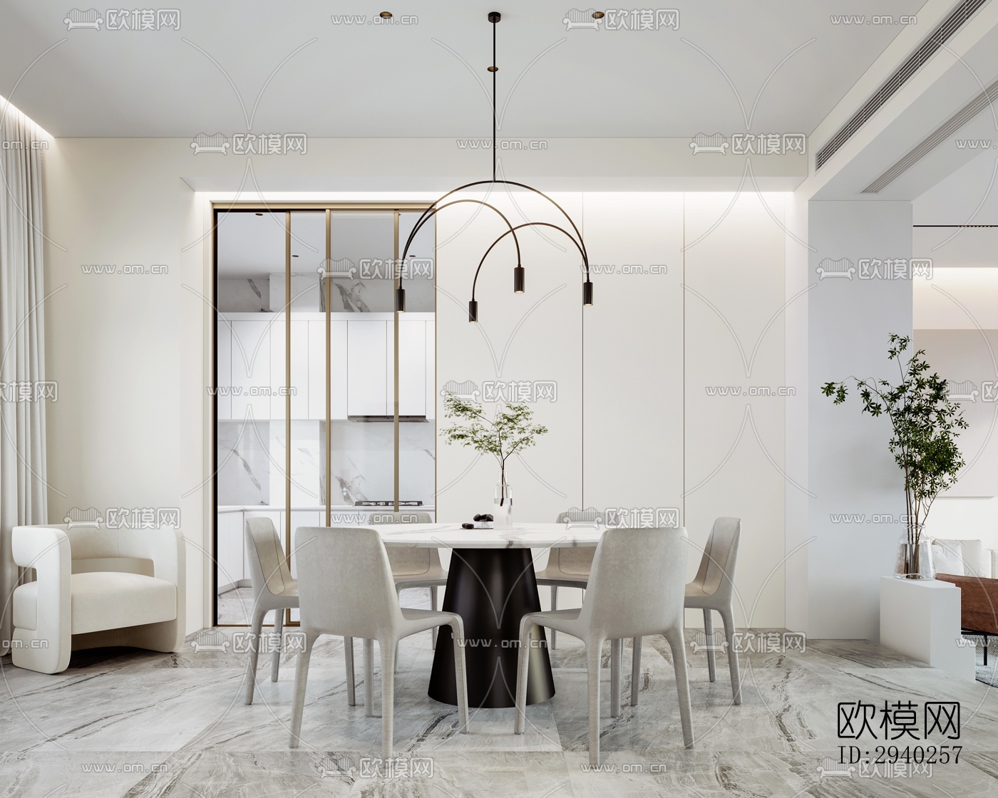 现代平层效果图下载（渲染图2）