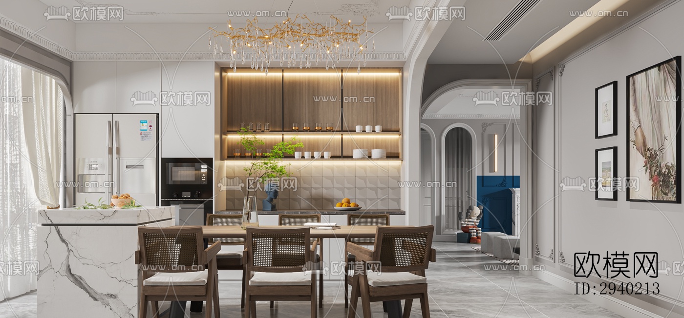 欧式平层效果图下载（渲染图2）